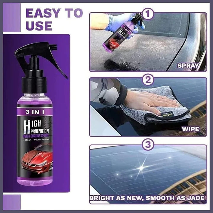 3 in 1 High Protection Quick Car Ceramic Coating Spray - Car Wax Polish Spray