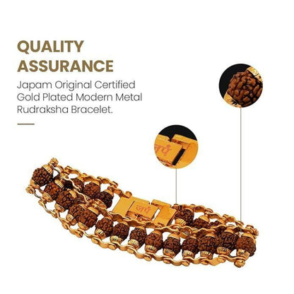 Gold Plated Modern Rudraksha Bracelet