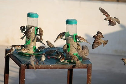 Bird Food and Water Feeder Hanging for Balcony