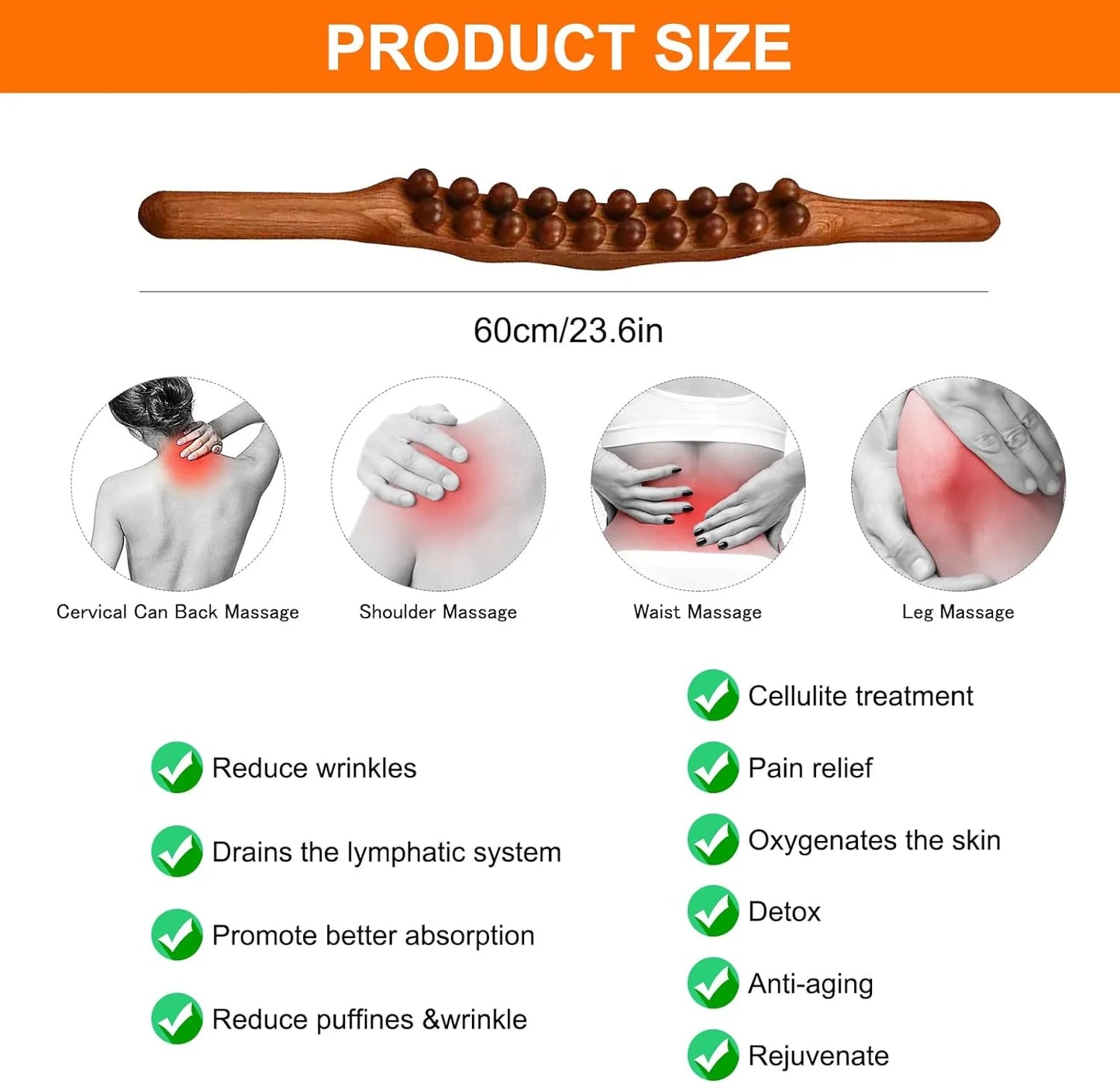 Wood Therapy Massage Stick / Tools Guasha Massage Wooden Roller