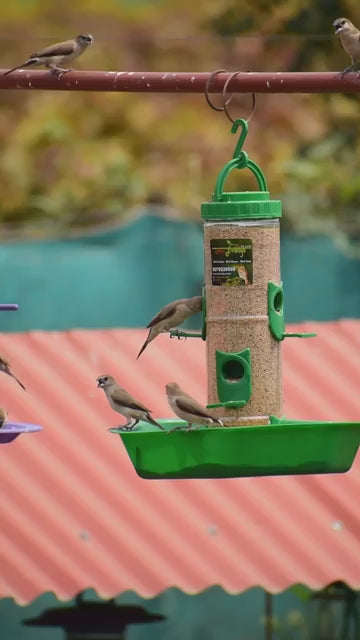 Bird Food and Water Feeder Hanging for Balcony